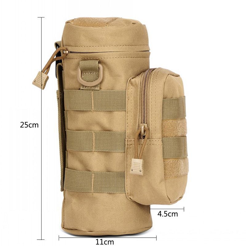 Bolsa de botella de agua Molle para exteriores, equipo táctico, hervidor de agua, bolso de hombro para la cintura para fanáticos del ejército, escalada, Camping, senderismo