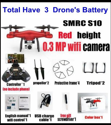 Promotion des ventes WiFi 2MP caméra avec S10 SMRC FPV quadrirotor Drone hélicoptère UAV Micro télécommande jouet RACER KIT avion