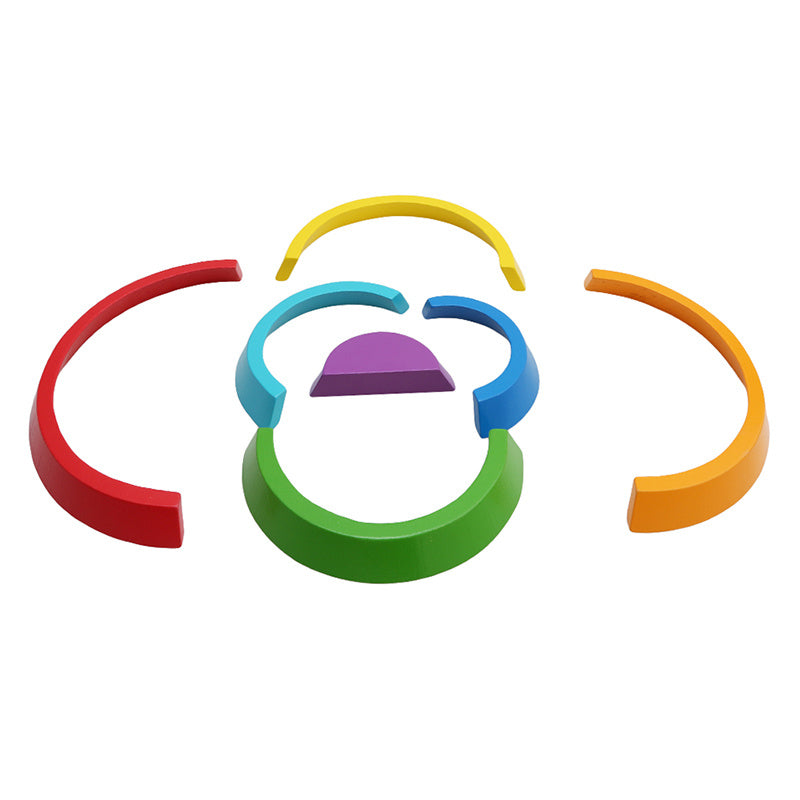 Bloques de madera para niños Bloques de construcción de madera del arco iris 