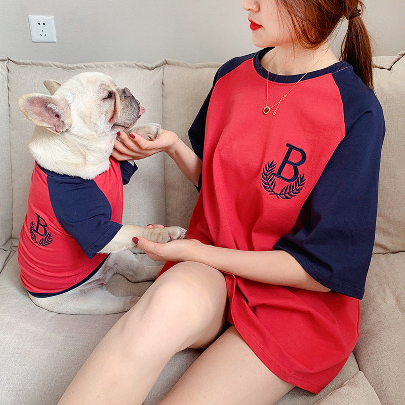 Ropa para perros ropa de manga corta para padres e hijos