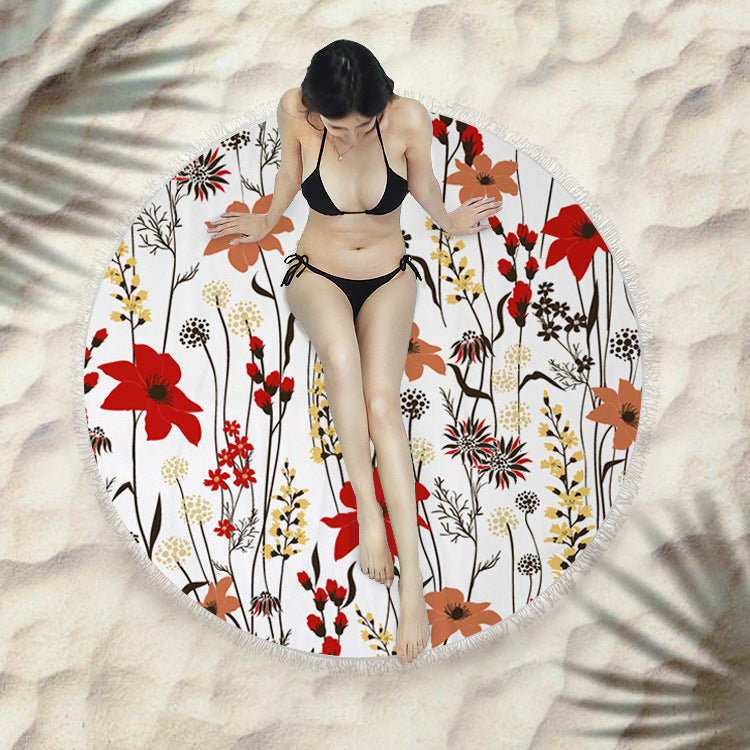 Serviette de plage à franges serviette de bain ronde serviette de plage