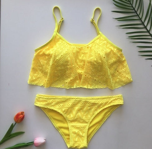 Maillot de bain sexy pour femmes, bikini en maille multicolore, Europe et amérique