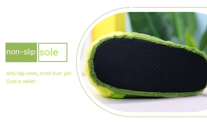 Zapatillas de aguacate de dibujos animados engrosadas y cálidas