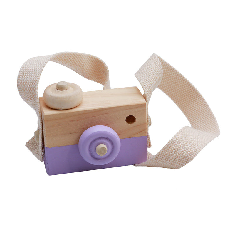 Appareil photo en bois mignon, jouets pour bébé et enfant, accessoire de photographie suspendu, décoration, activité éducative de plein air, cadeau heureux pour la journée des enfants