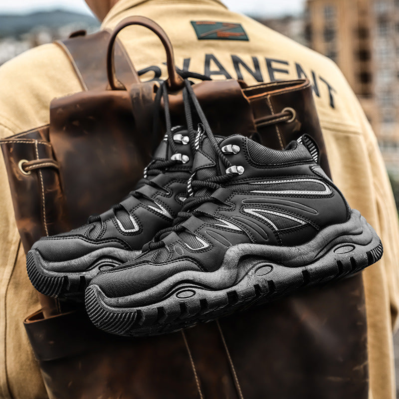 Zapatos de hombre Otoño de caña alta para hombre, deportes, ocio, jóvenes, correr, Daddy Tide, zapatos