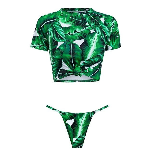 Maillot de bain fendu noué