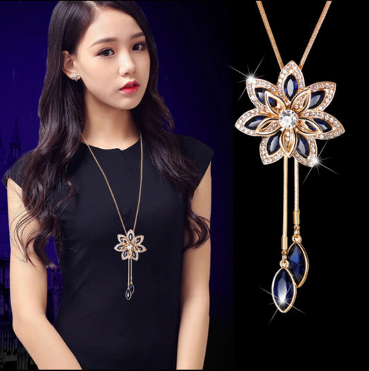 Collier Long avec pompon assorti pour femme, accessoires féminins, pendentif, automne et hiver