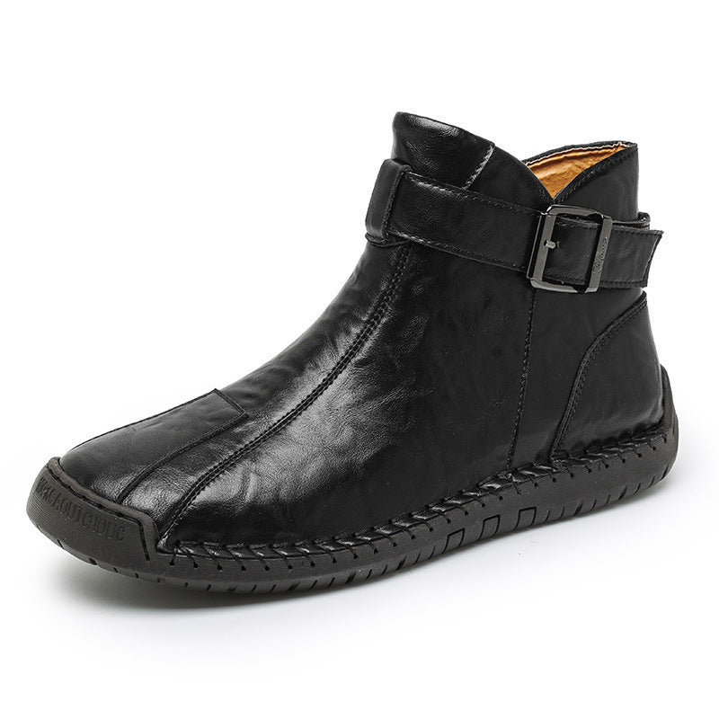 Commerce extérieur transfrontalier chaud en cuir véritable haut décontracté bottes en cuir pour hommes