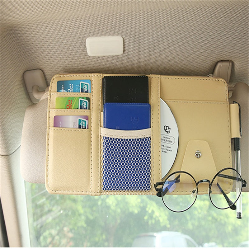Car sun visor storage bag