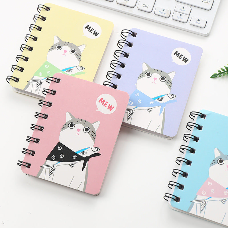 Petit carnet de notes épais et mignon à petite bobine, dessin animé