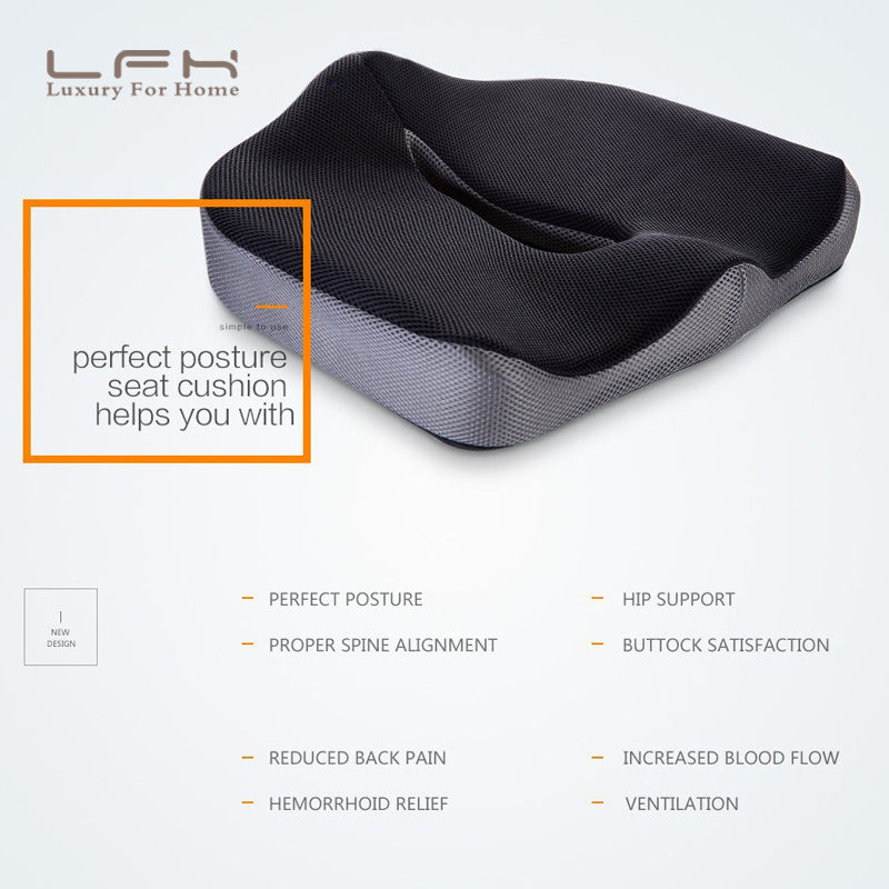 Coccyx orthopédique confortable en mousse à mémoire de forme chaise coussin de siège de voiture pour le bas du dos Coccyx hémorroïdes médicales coussin Almofadas 