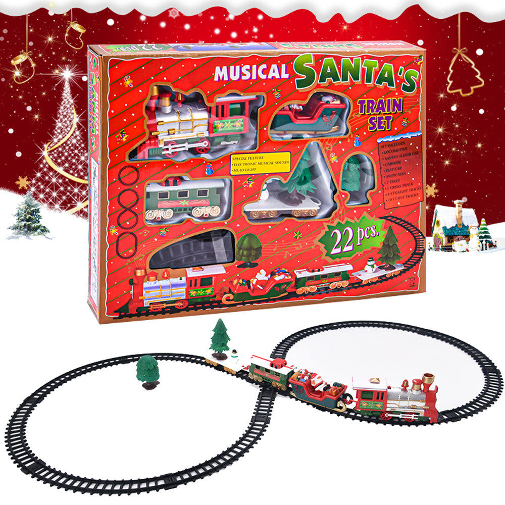 Ensemble de Train jouet avec lumières et sons, ensemble de Train de noël, voies ferrées, jouets à piles