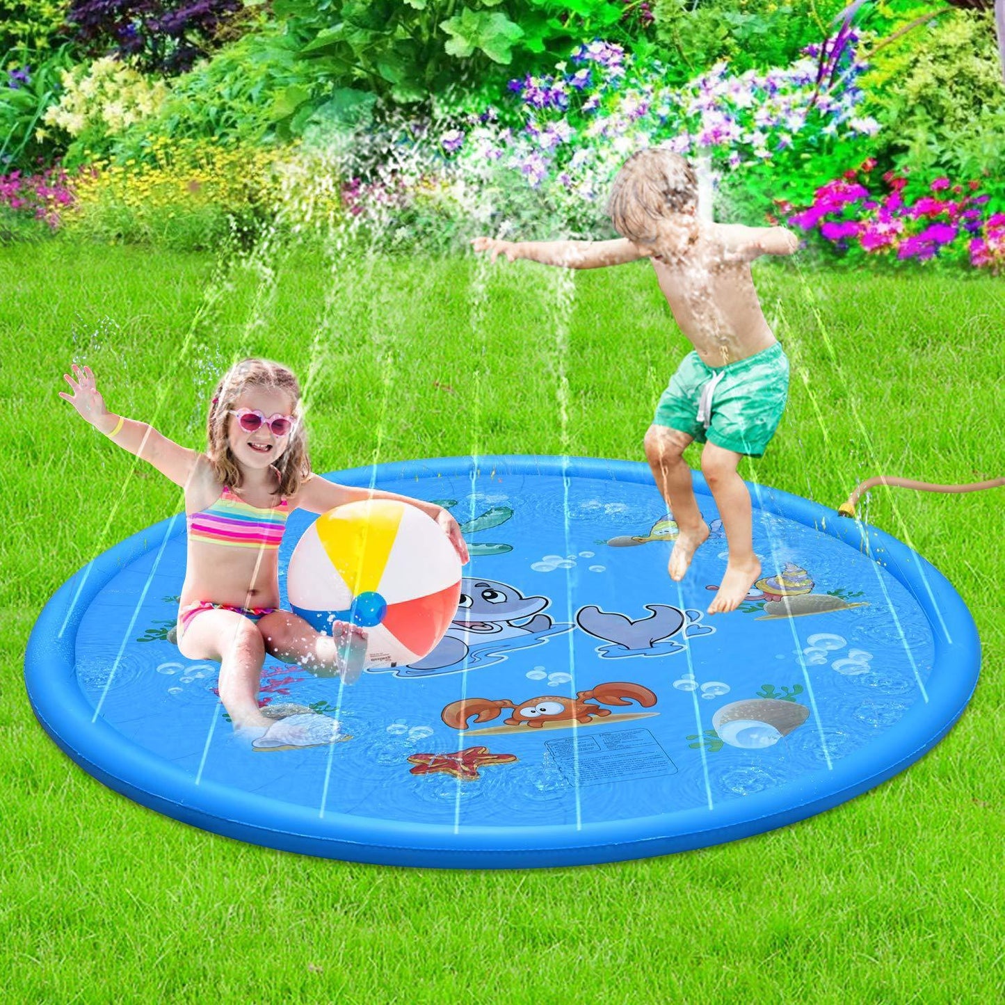 Tapis de piscine à pulvérisation d'eau Durable pour enfants, tapis de jeu à pulvérisation d'éclaboussures