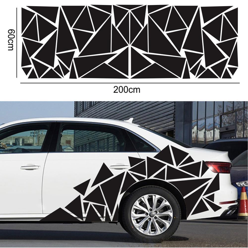 Autocollants de voiture Triangles noirs mats, autocollant latéral de voiture, Camouflage, style de voiture, décalcomanie en vinyle, décor pour la décoration de voiture 