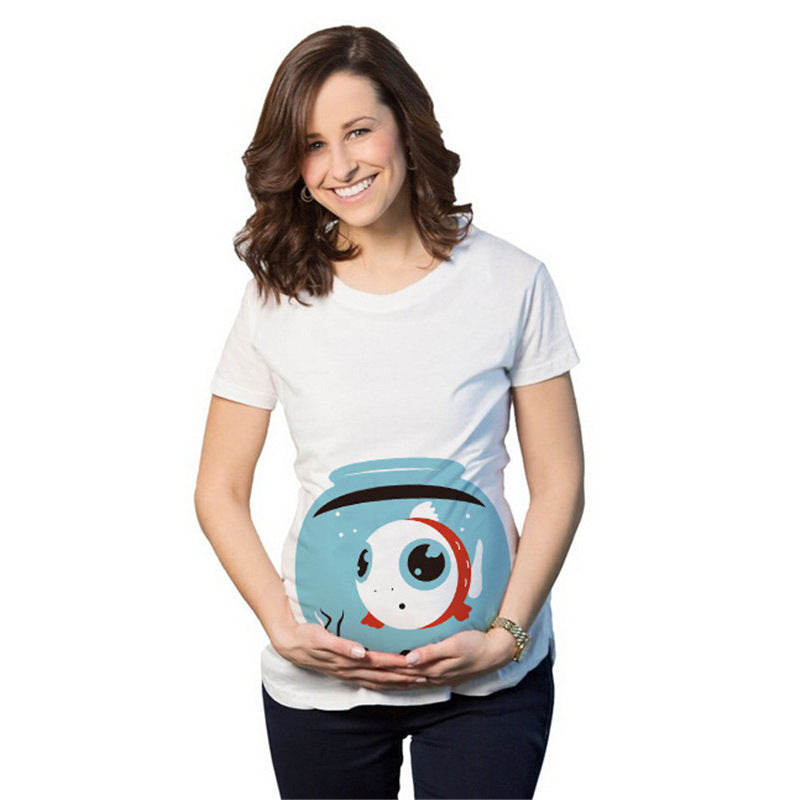 Maternidad con estampado de manos divertidas