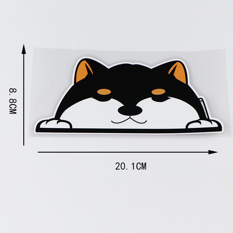 Autocollants de voiture de décoration de fenêtre de chien Chai de dessin animé