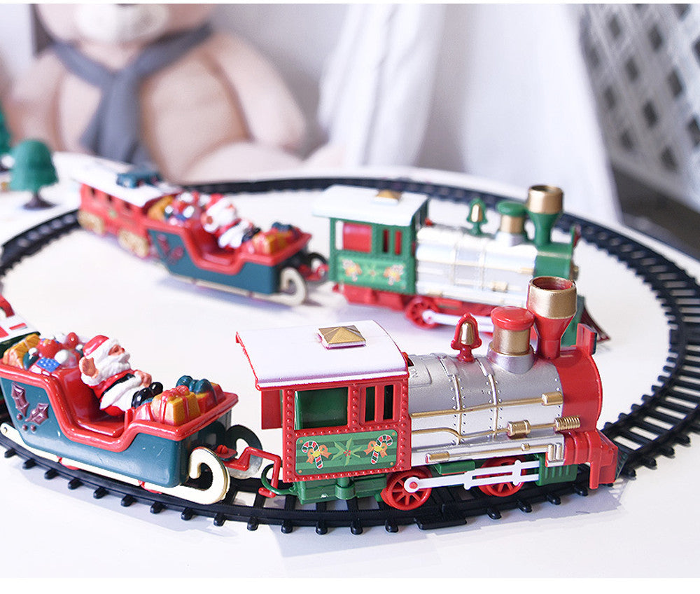 Ensemble de Train jouet avec lumières et sons, ensemble de Train de noël, voies ferrées, jouets à piles