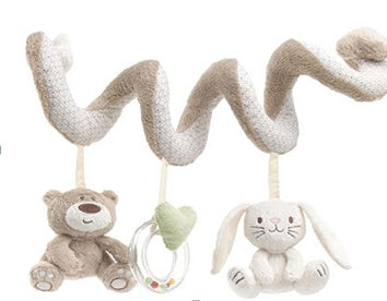 Hochets pour bébé en bas âge, jouets pour poussette, berceau, doux, lapin, ours, jouets suspendus, peluche, apaiser, poupée, accessoires de lit