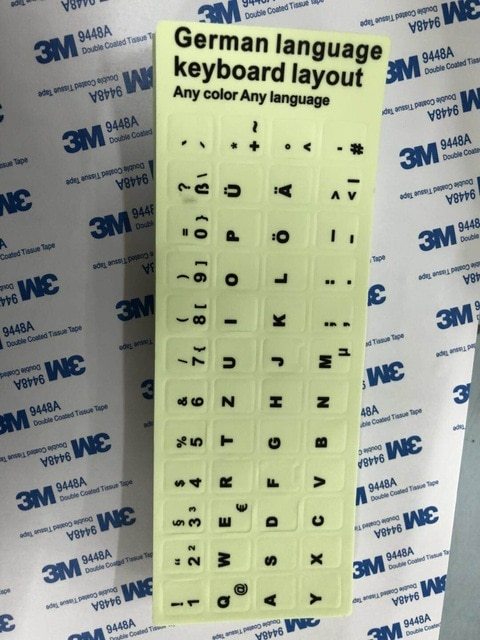 Glowing Keyboard Stickers Arabic Thai Hebrew French Italian German Desktop Laptop