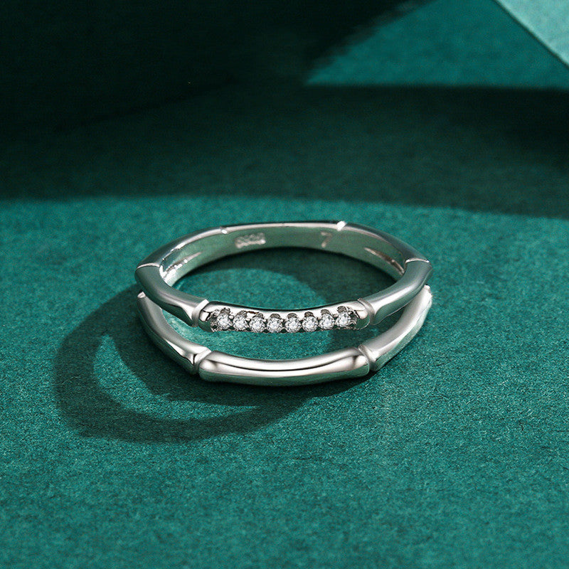 Women's Double-layer Bamboo Personality Ring