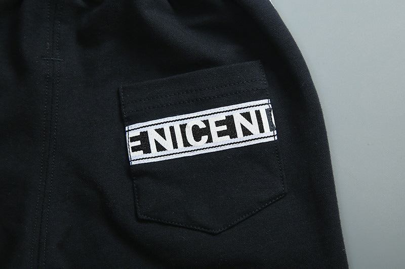 Costume garçon capuche imprimé lettre