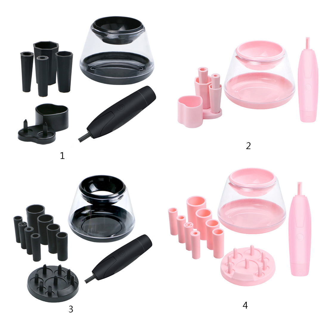 Ensemble de nettoyant pour pinceaux de maquillage électrique