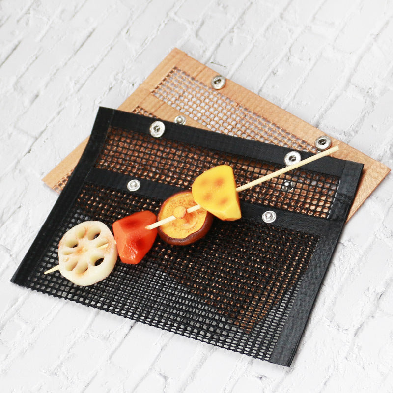 Sac en maille pour gril, tapis de grille antiadhésif, sac de barbecue, gril de légumes, tapis de gril réutilisable résistant aux hautes températures