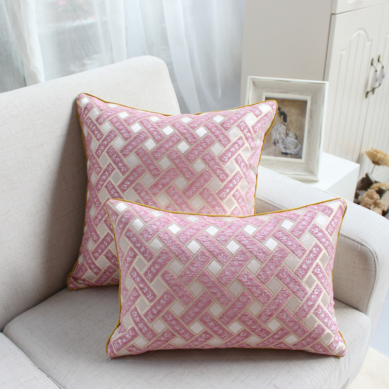 Coussin décoratif en jacquard chenille 