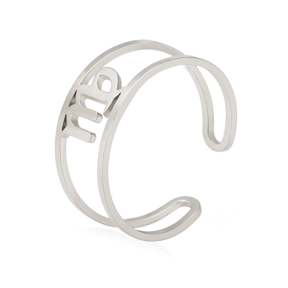 Special-interest Design Girls Twelve Constellation Stainless Steel Ring