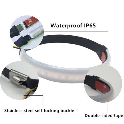 Anillo de luz de giro LED modificado para motocicleta, dos colores, amortiguador de impacto frontal, señal de giro modificada