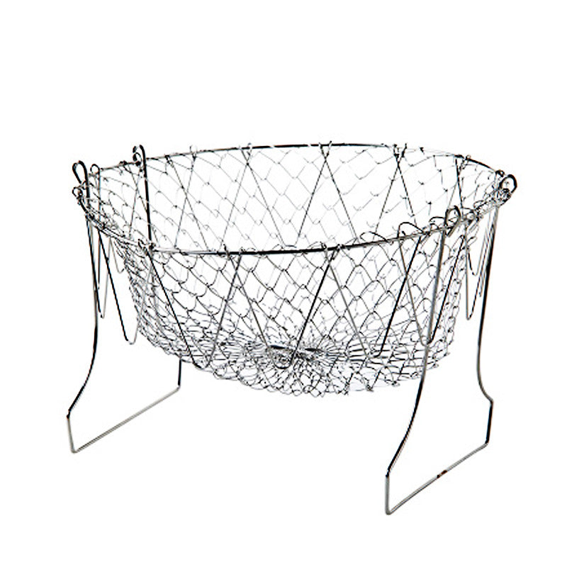 Grandes nouilles frites en acier inoxydable, outils de cuisine pour frites, panier de vidange, filet de fuite domestique, cuillère filtre pliant
