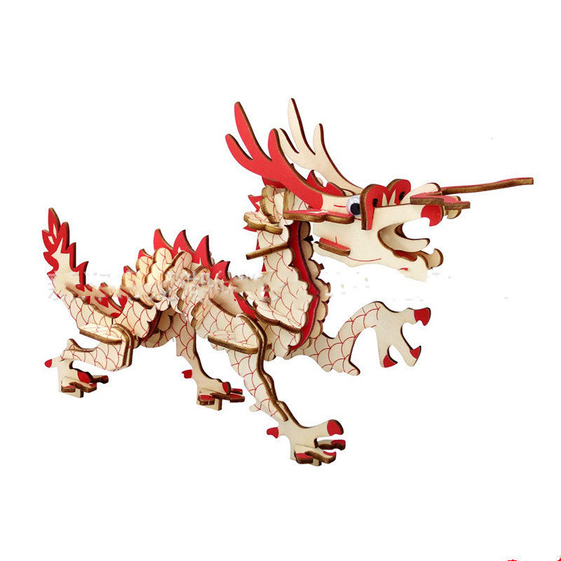 Rex Puzzle 3D en bois modèle Laser bricolage Puzzle pour enfants Simulation jouets de dinosaures