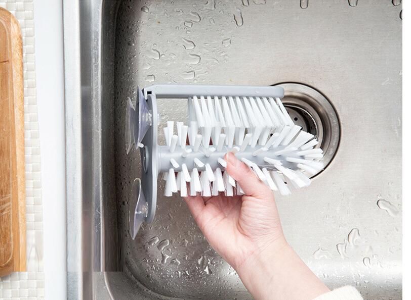 Brosse murale à aspiration créative, brosse de nettoyage de verre, tasse rotative de cuisine, tasse de thé, brosse de tasse