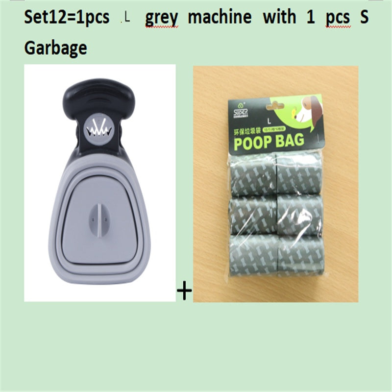 Scooper de merde pliable de voyage pour animaux de compagnie de chien avec 1 rouleau de sacs décomposables cuillère de merde propre ramasser les excréments nettoyant Epacket expédition
