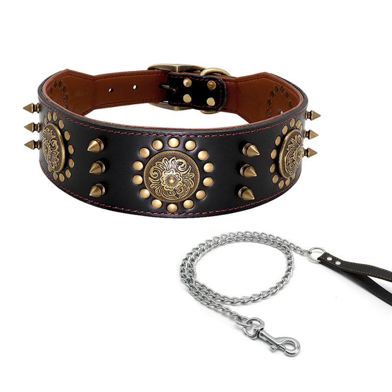 Collier pour chien clouté Collier pour chien anti-morsure pour grand chien 