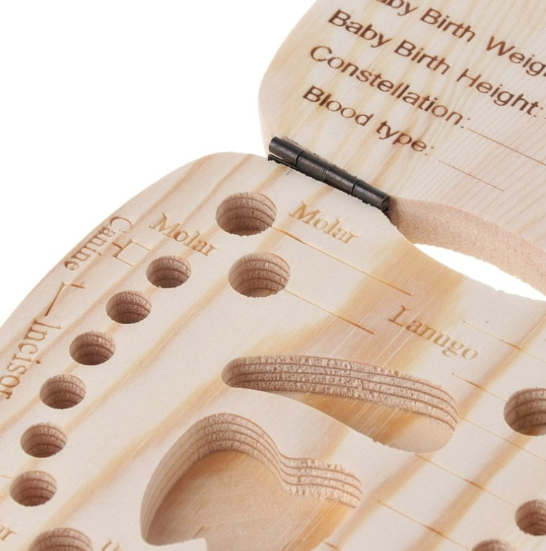 Organisateur de boîte à dents en bois pour bébé, rangement des dents de lait