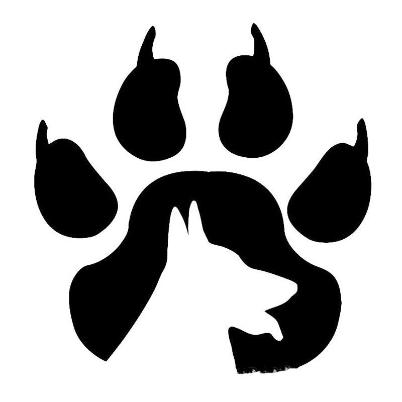 Empreintes de chien Autocollants pour pare-chocs Empreintes de patte de chien réfléchissantes Autocollants pour pare-chocs en pâte décorative automobile Tête de chien Autocollants réfléchissants patte de chien