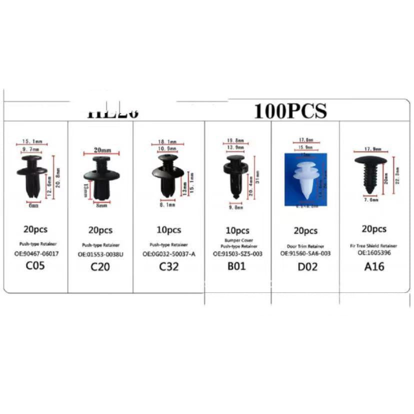 Bag 100PCS Auto Buckle Domestic Trade And Foreign Trade Combination Set Nylon Clip