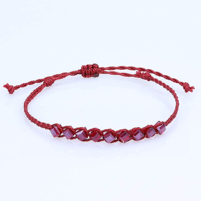 Bracelet de perles de cristal cubique fait à la main