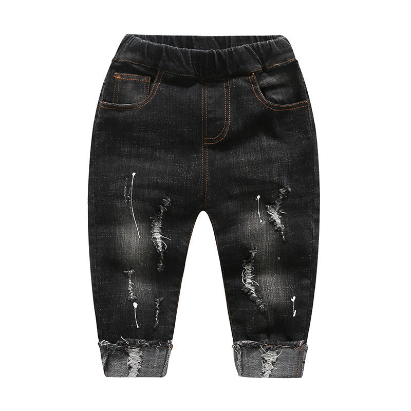 Pantalon garçon enfant, pantalon enfant, pantalon denim déchiré