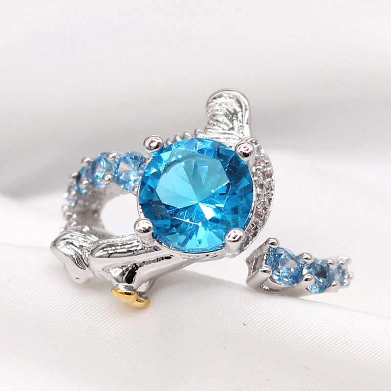 Bague ouverte sirène bicolore à la mode