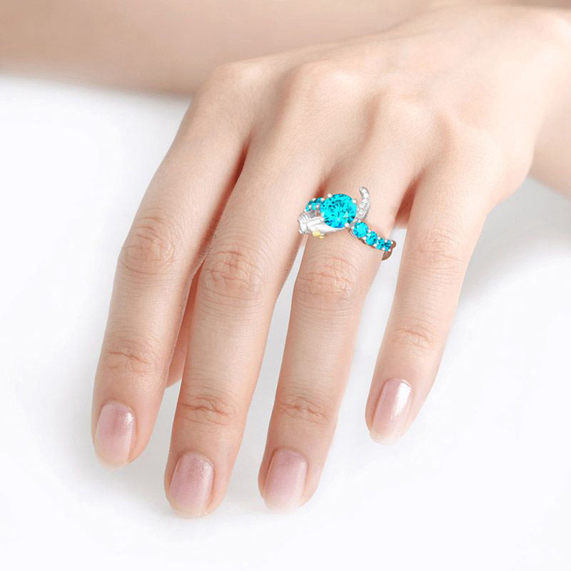 Bague ouverte sirène bicolore à la mode