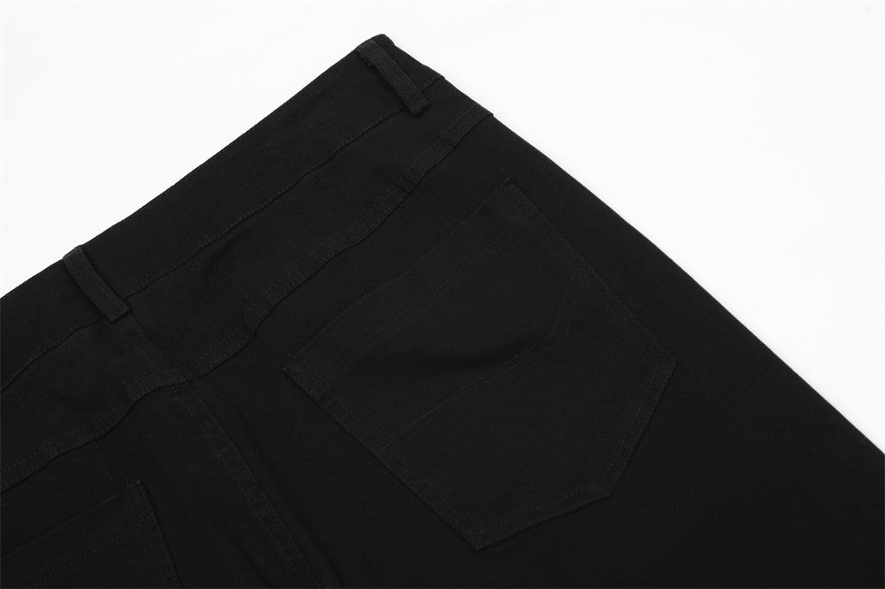 Solid Color Simple Bootcut Casual Trousers For Men