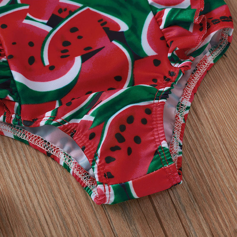 Maillot de bain une pièce à manches imprimées