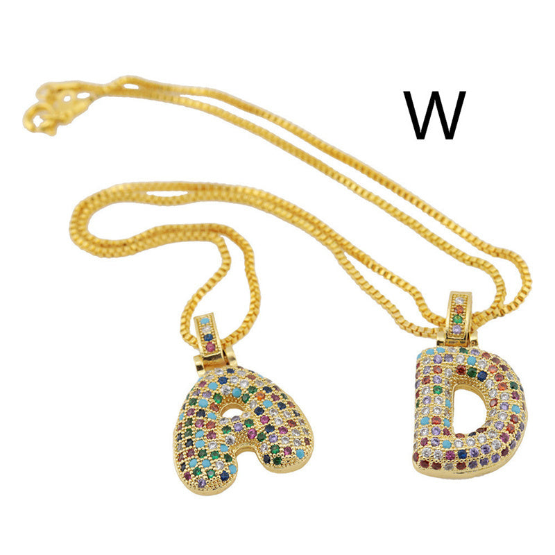 Clavicle Chain Copper Color Zircon Pendant