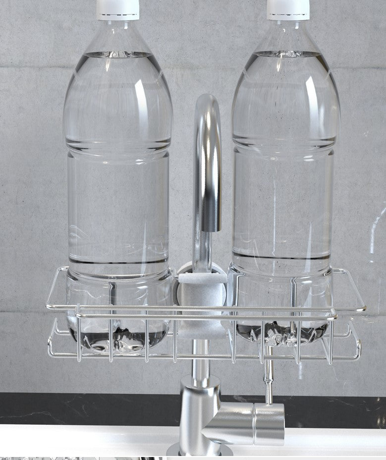 Estante de almacenaje para fregadero de acero inoxidable, grifo ajustable para cocina y baño, escurridor de platos, organizador de cocina