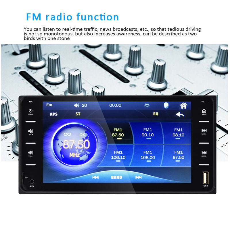 Lecteur MP5 à double lingot de voiture, écran capacitif tactile AUX