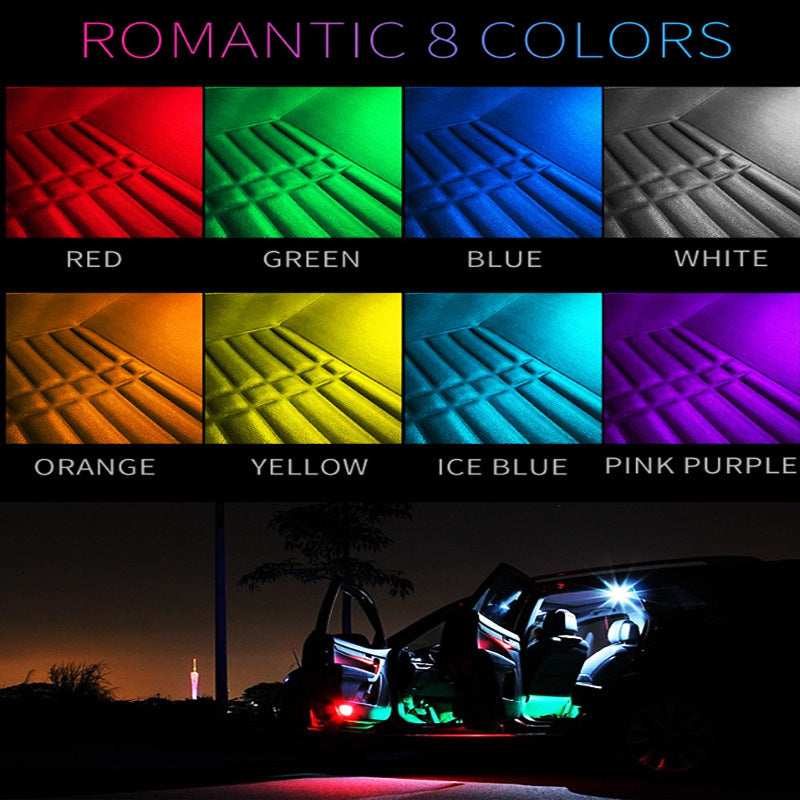 L'atmosphère fraîche de voiture de LED allume un pour quatre colorés