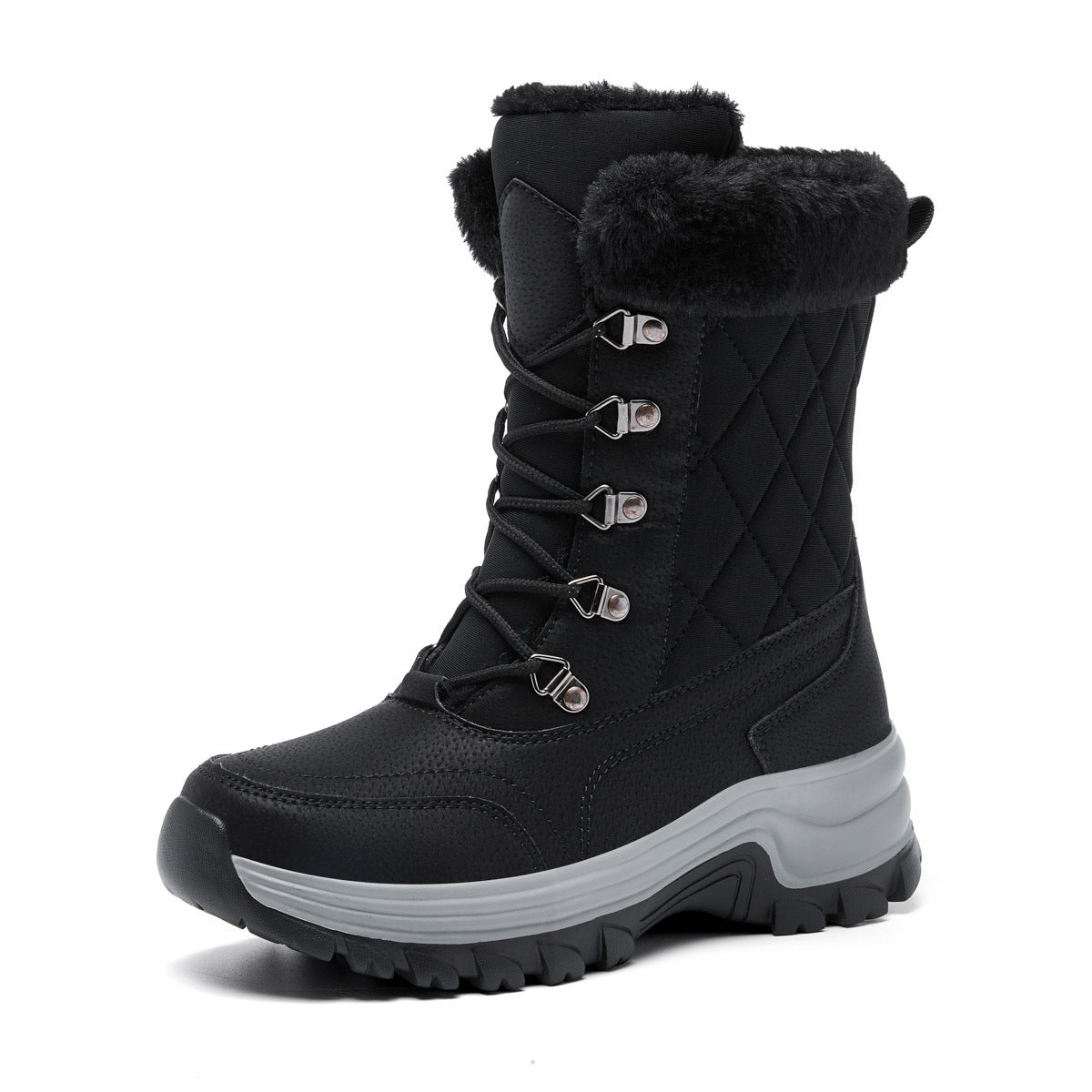 Bottes de neige épaisses et confortables, montantes, chaudes, doublées de polaire, mode hiver pour femmes