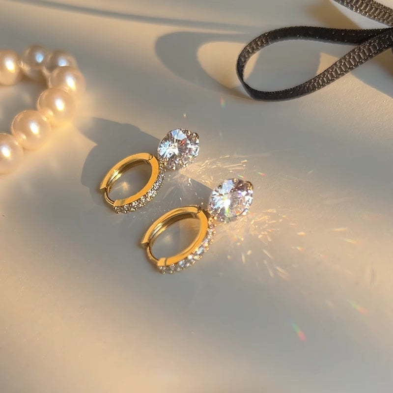 Clip d'oreille en diamant intelligent et simple, mode classique